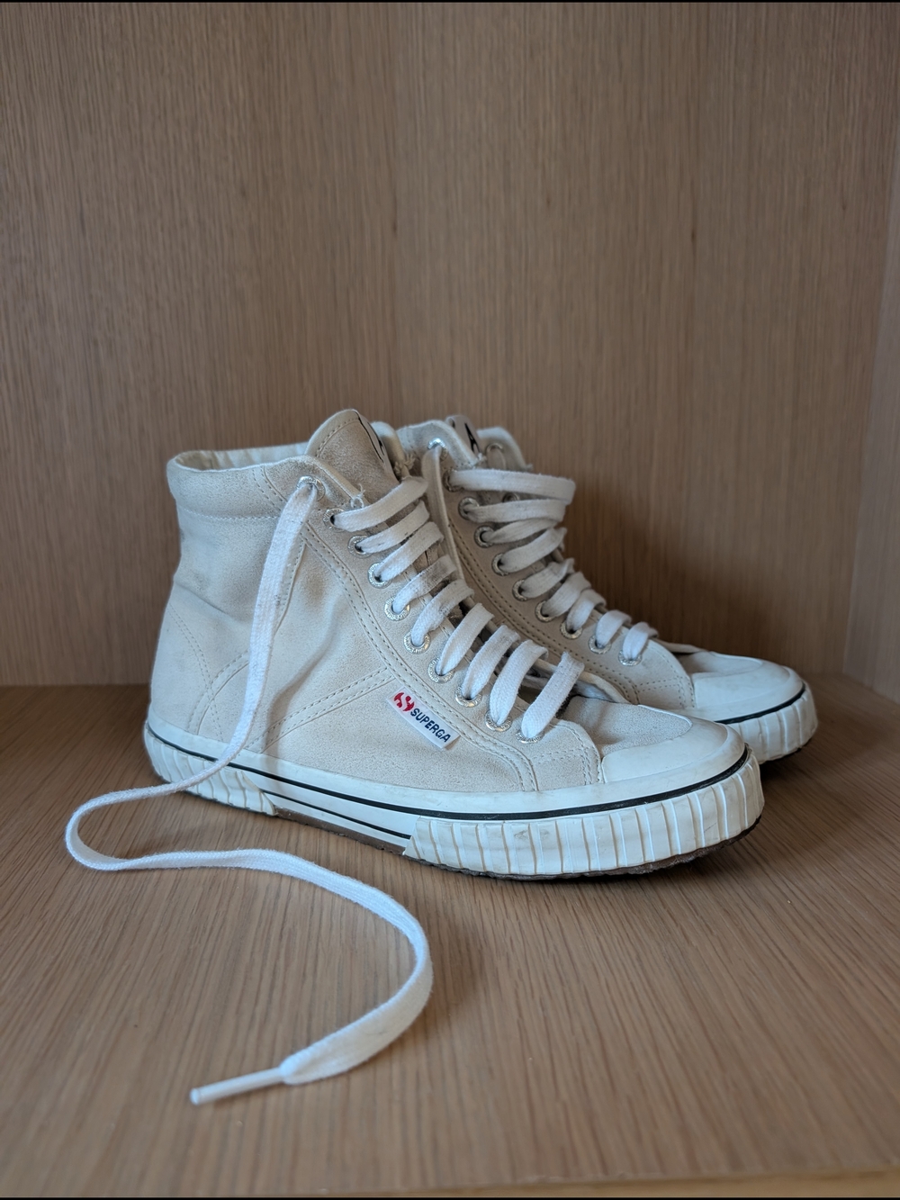 Superga X AlexaChung Collab White Canvas High-Top Sneakers